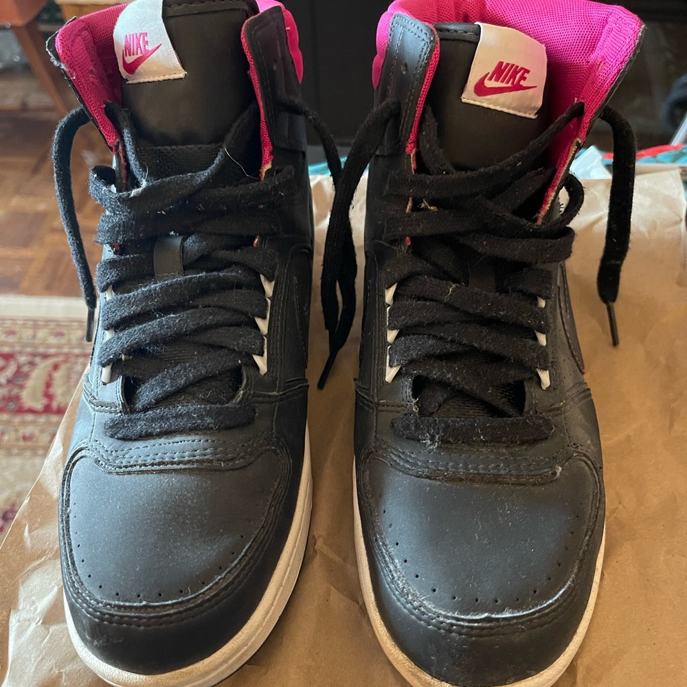 Nike Black and Pink High-Tops